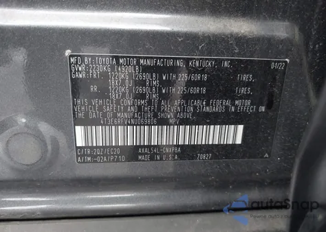 2022 Toyota Rav4 Hybrid Xse из США, поврежденный, VIN 4T3E6RFV4NU069806